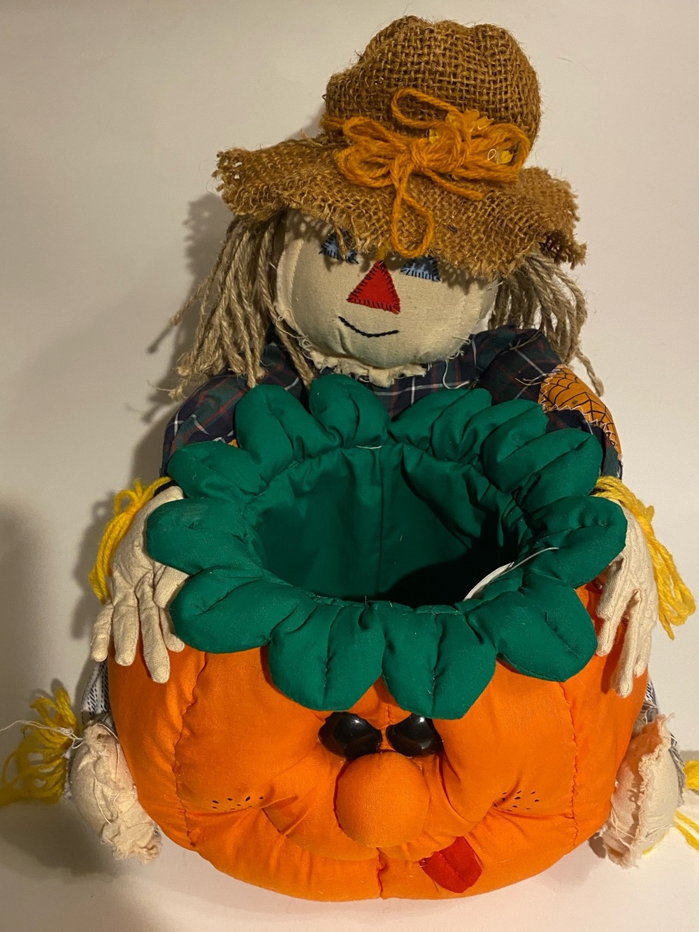 Joelson Industries Halloween Fall Scarecrow Pumpkin Nylon Basket Vintage ‘94 New
